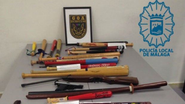 Armas incautadas por los agentes durante el dispositivo