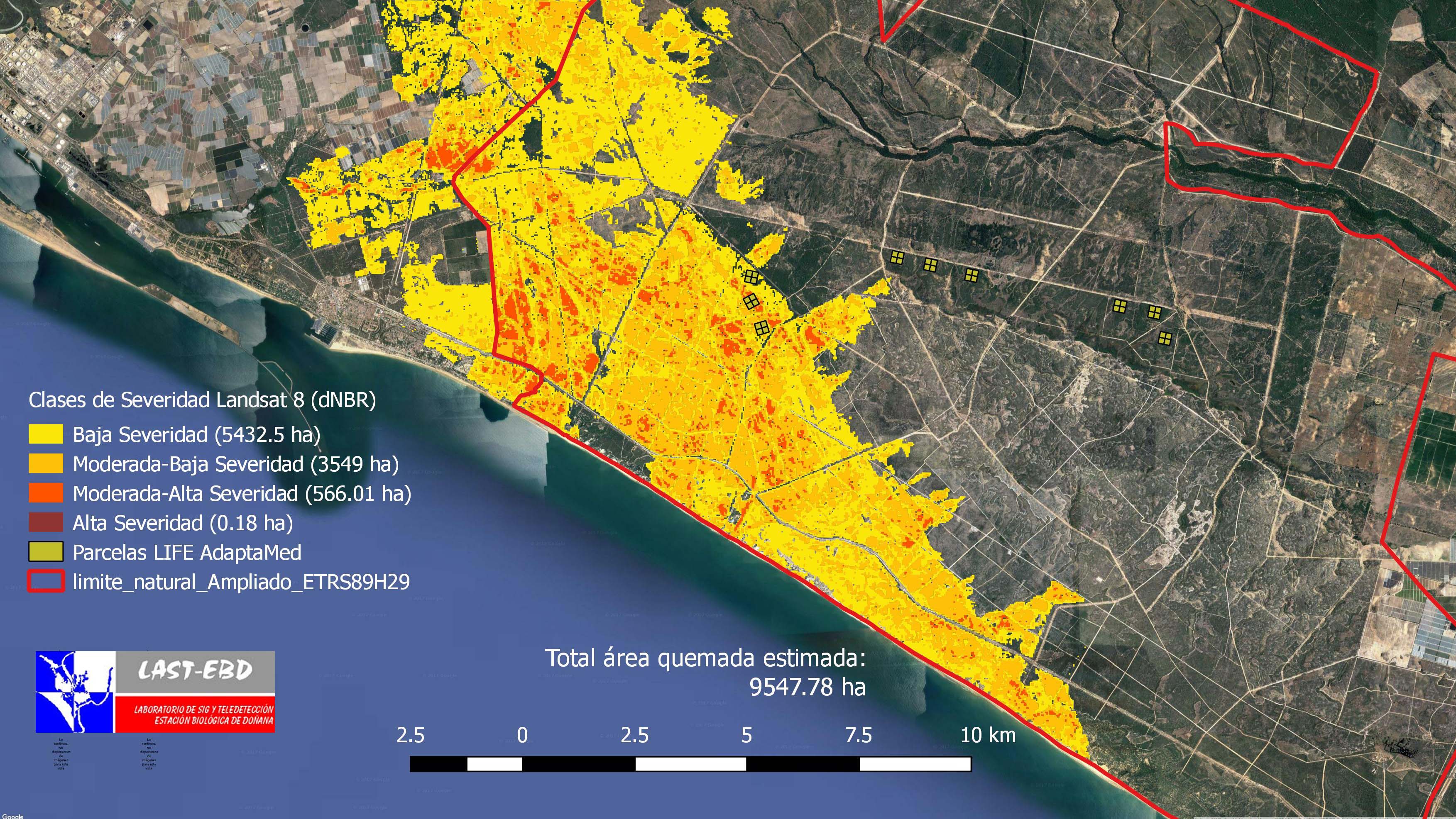 Un estudio científico eleva en mil hectáreas el impacto del incendio en Doñana
