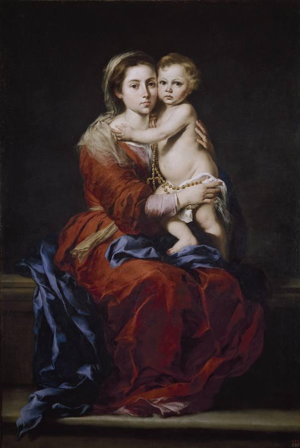 «La Virgen del Rosario con el niño». 