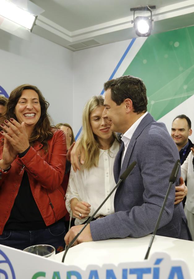 Euforia en la sede regional del Partido Popular tras conocer los resultados de las elecciones andaluzas
