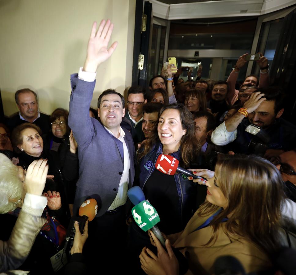 Euforia en la sede regional del Partido Popular tras conocer los resultados de las elecciones andaluzas