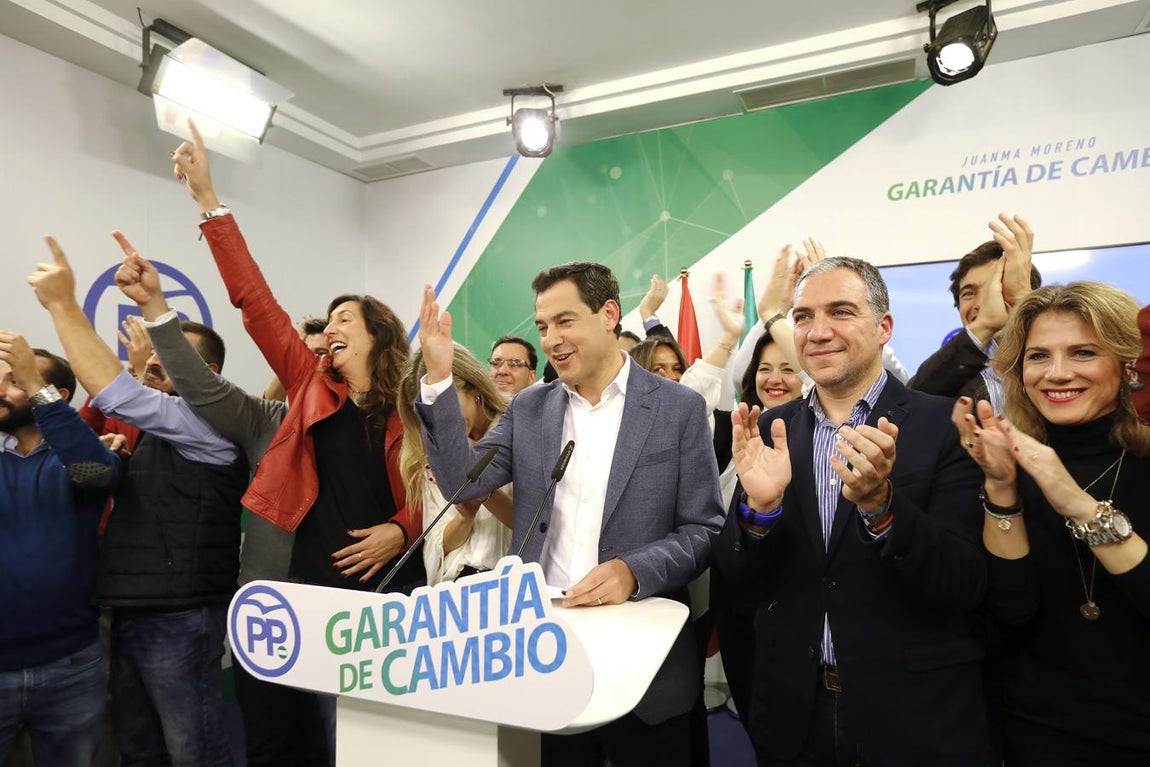 Euforia en la sede regional del Partido Popular tras conocer los resultados de las elecciones andaluzas