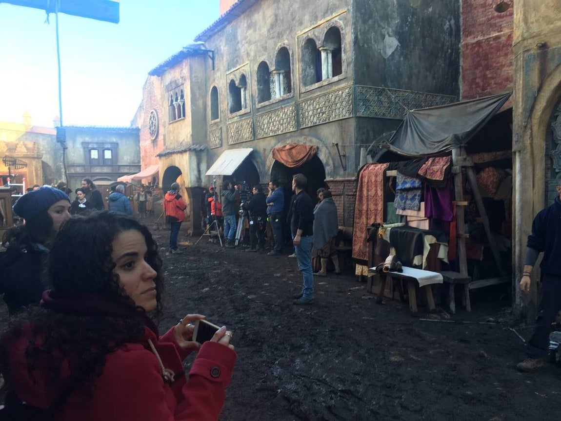 Rodaje de una escena en el decoreado del Monasterio de Consolación de Utrera. 