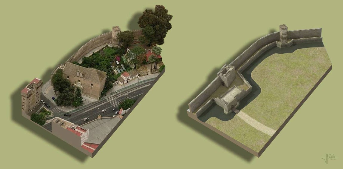 En imágenes, el proyecto de restauración de la muralla de la Macarena y su situación actual