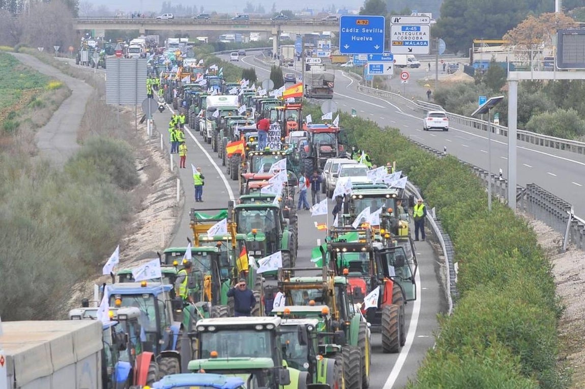 Las reivindicaciones de los agricultores en Málaga, en imágenes