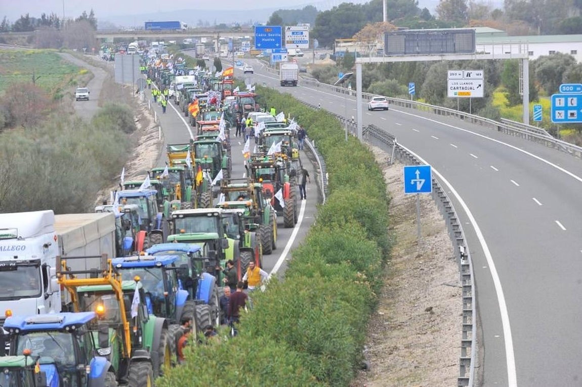 Las reivindicaciones de los agricultores en Málaga, en imágenes
