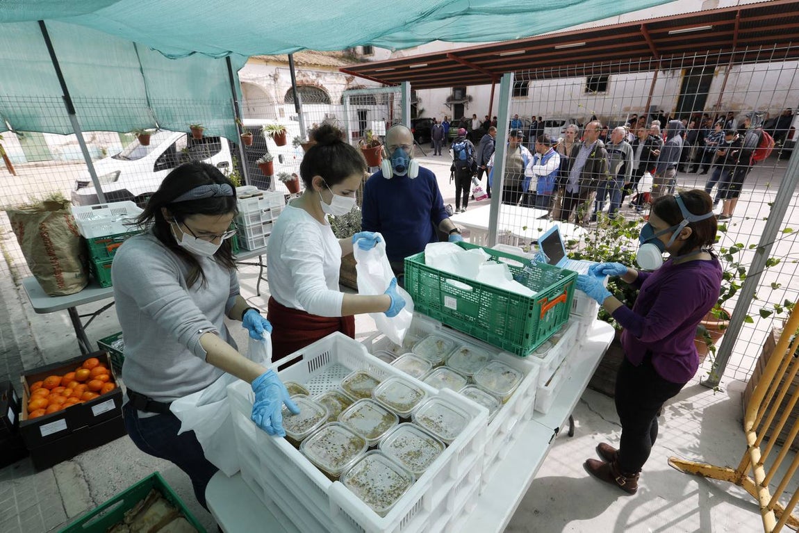 En imágenes, el reparto de comida en Córdoba frente al coronavirus