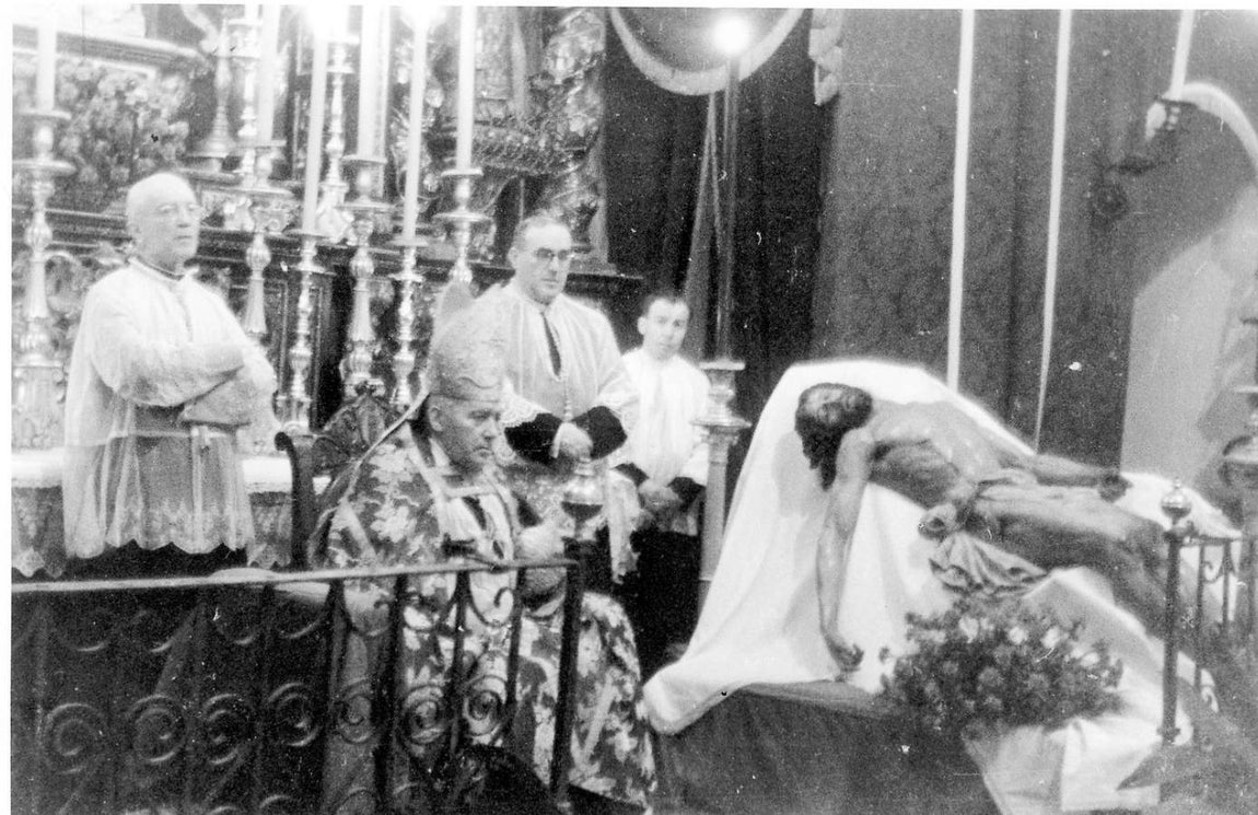Acto de bendición del Santísimo Cristo de la Misericordia que procesionó por primera vez en 1951