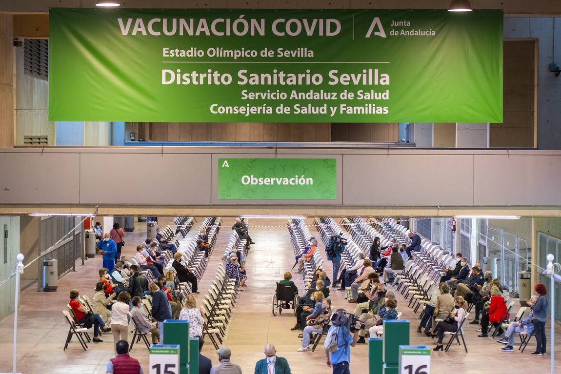 Vacunación masiva en el estadio de la Cartuja