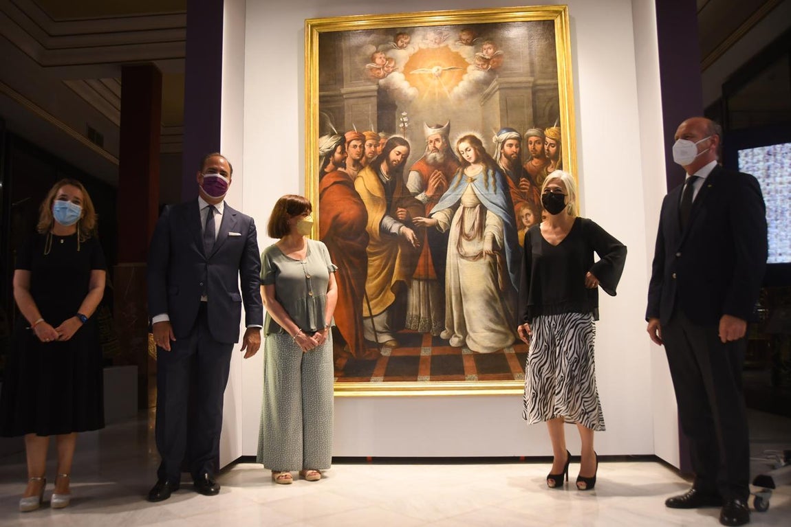 Imágenes de la presentación de la restauración de la pintura de Murillo en el Gran Poder