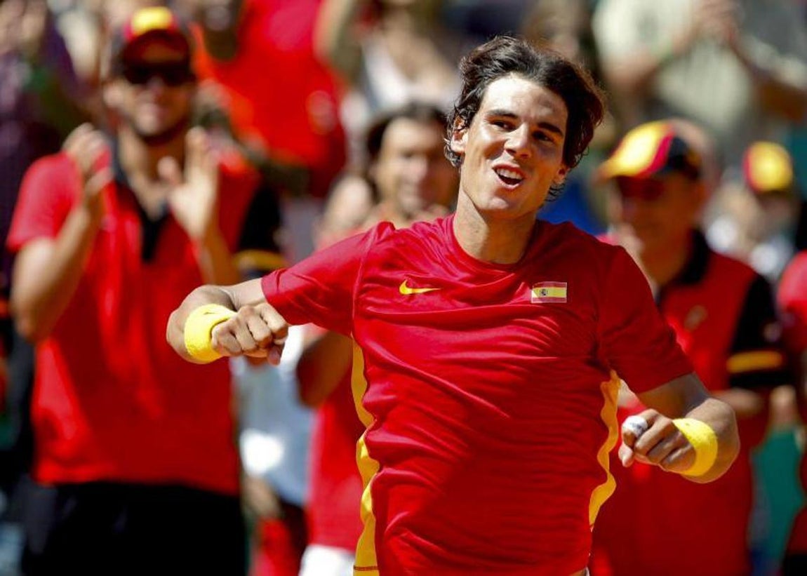 Rafa Nadal en la Copa Davis de 2011 en Córdoba, en imágenes