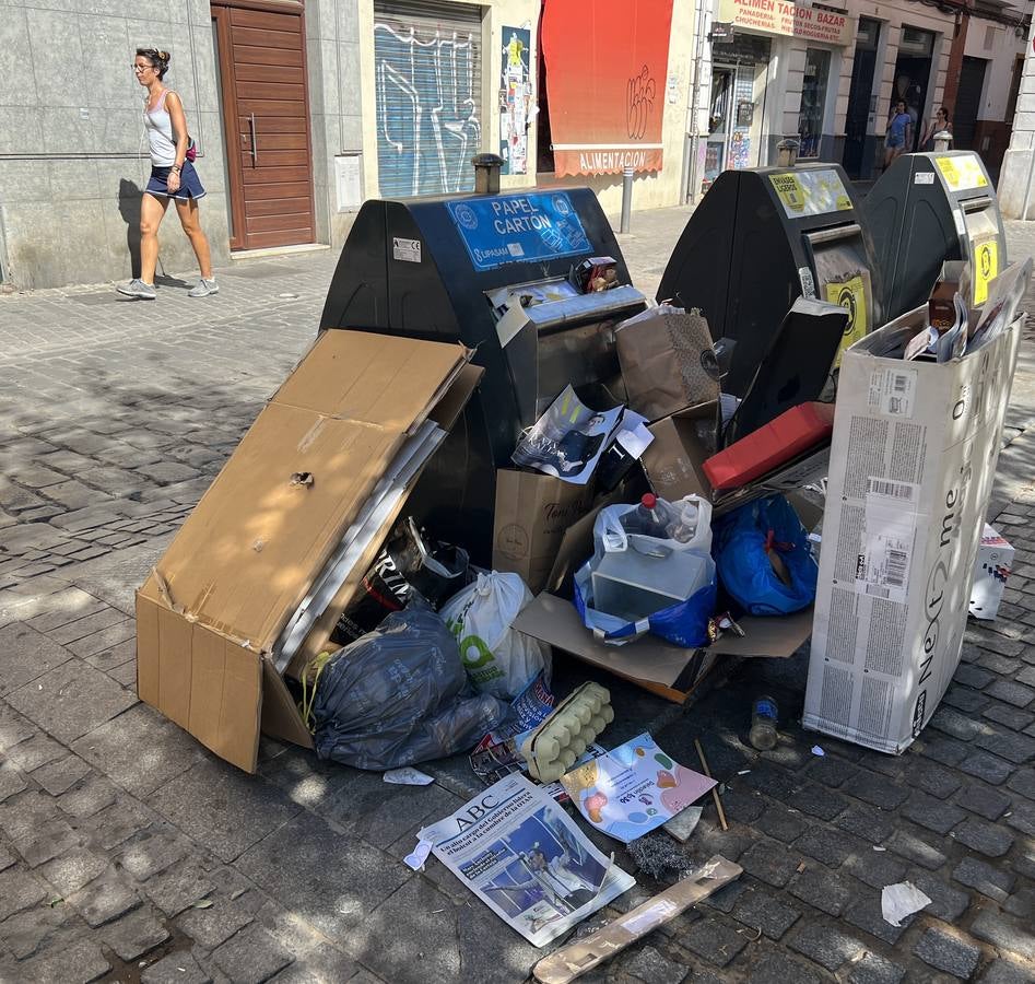 La suciedad inunda las calles de Sevilla