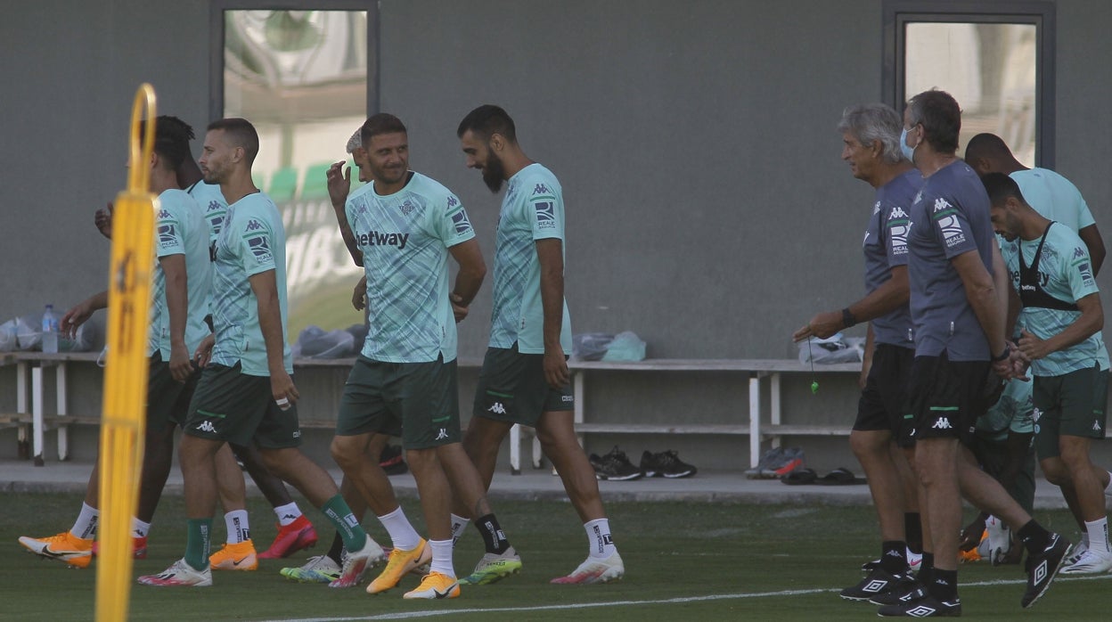 Joaquín y Pellegrini, durante un entrenamiento