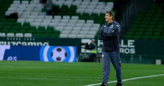 Pellegrini, durante el Real Betis-Real Sociedad de la Copa del Rey