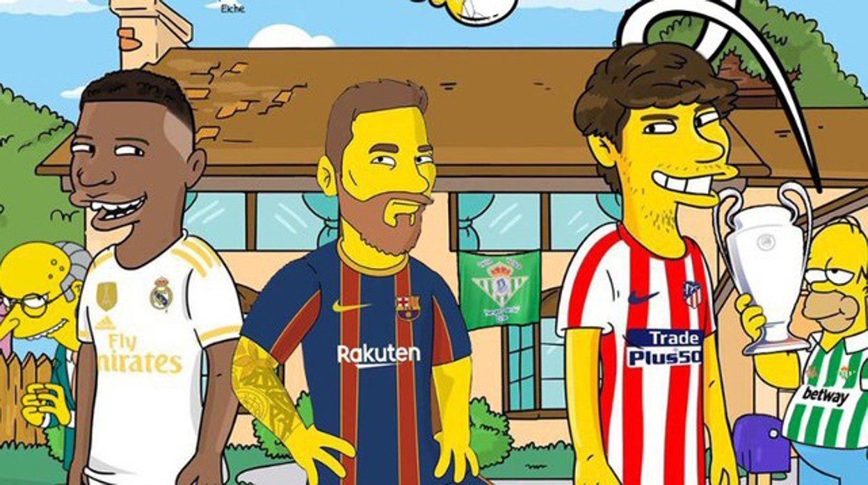 El cartel de una peña del Betis con Los Simpsons en referencia a la Superliga