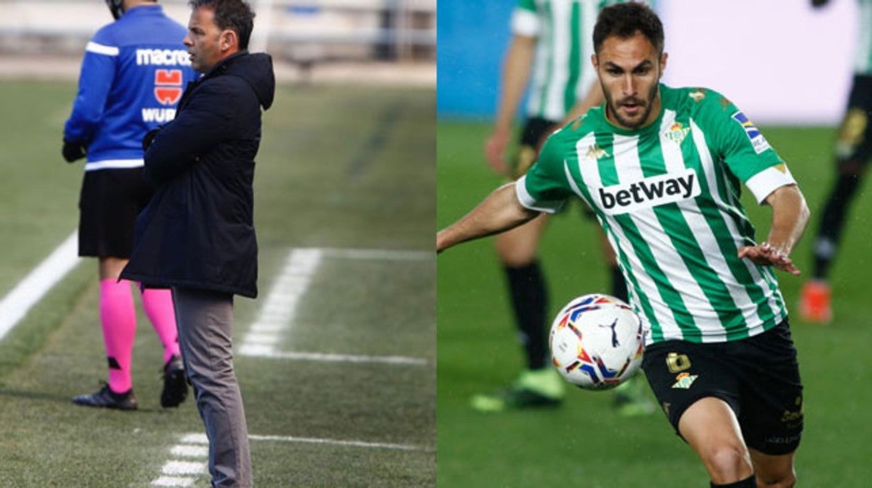 A la izquierda, Javi Calleja durante el Alavés-Huesca de LaLiga 20-21. A la derecha, Víctor Ruiz en el Real Madrid-Real Betis de LaLiga 20-21