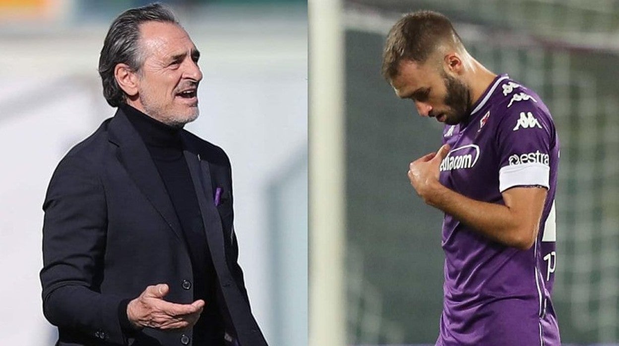 Cesare Prandelli y Germán Pezzella