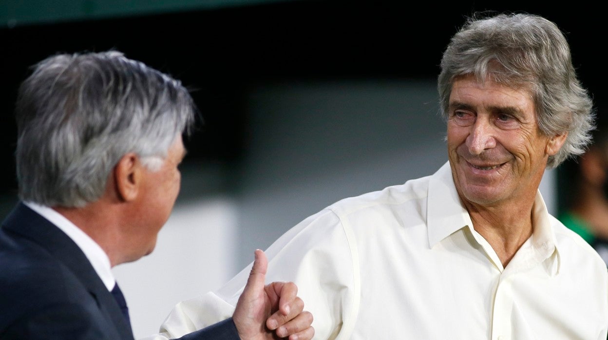 Pellegrini departe con Ancelotti en el Real Betis-Real Madrid