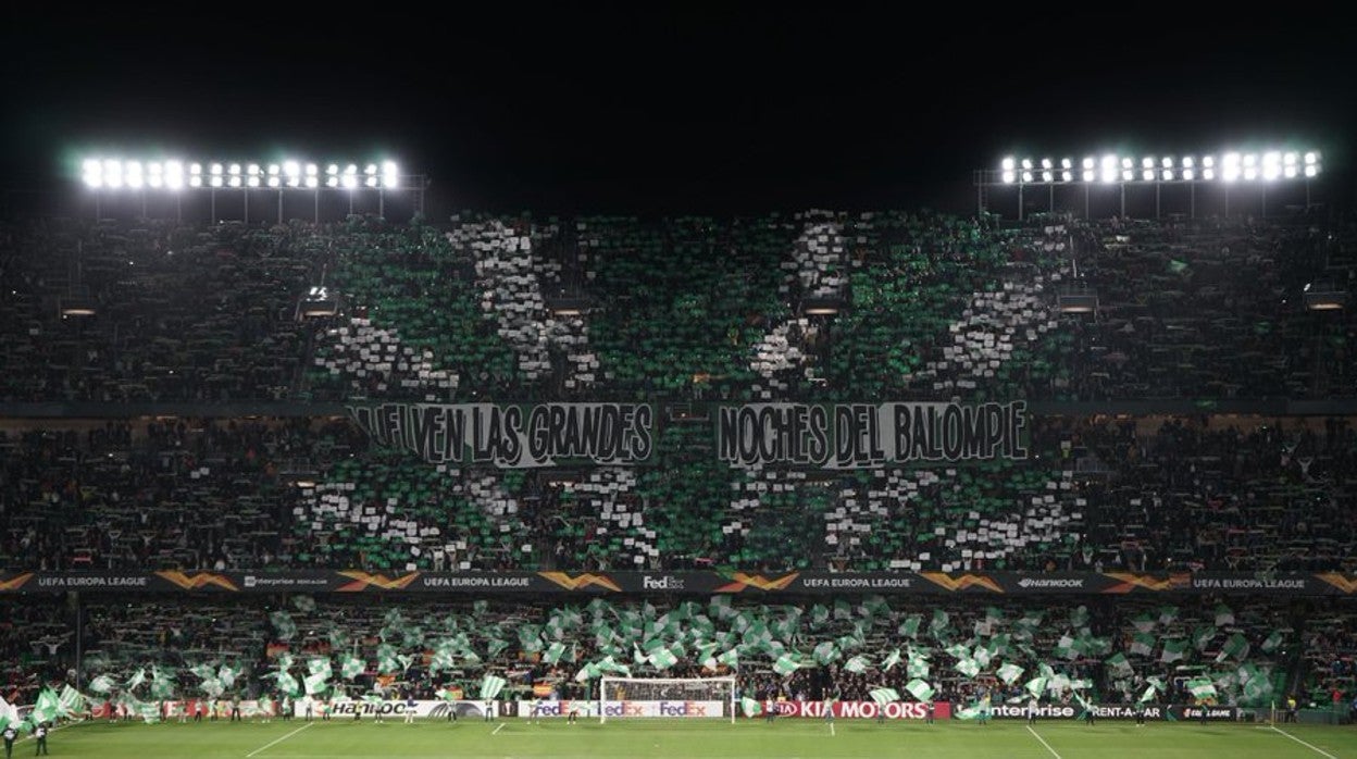 Tifo de Gol Sur en la última temporada que el Real Betis disputó la UEFA Europa League
