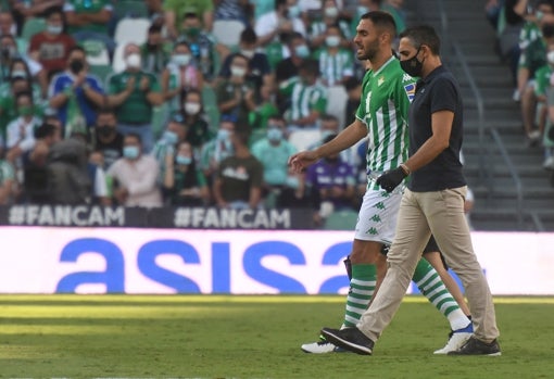 Víctor Ruiz, durante el Real Betis-Espanyol del pasado domingo