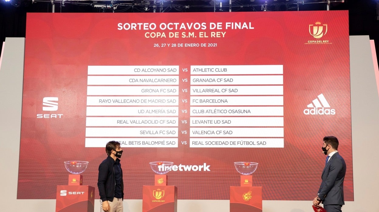 Imagen del sorteo de los octavos de final de la Copa del Rey de la pasada edición 20-21