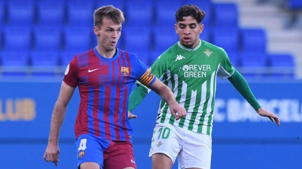 Mizzian, en el partido del Betis Deportivo frente al Barcelona B