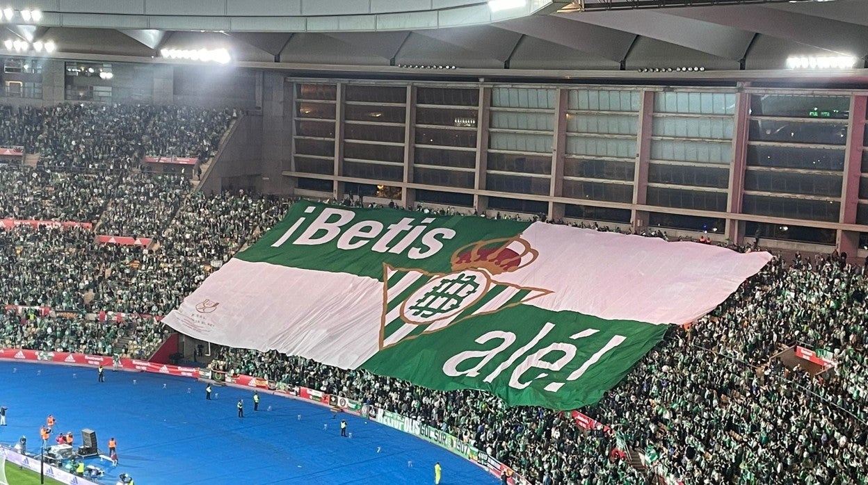 Tifo en el sector de los aficionados del Betis