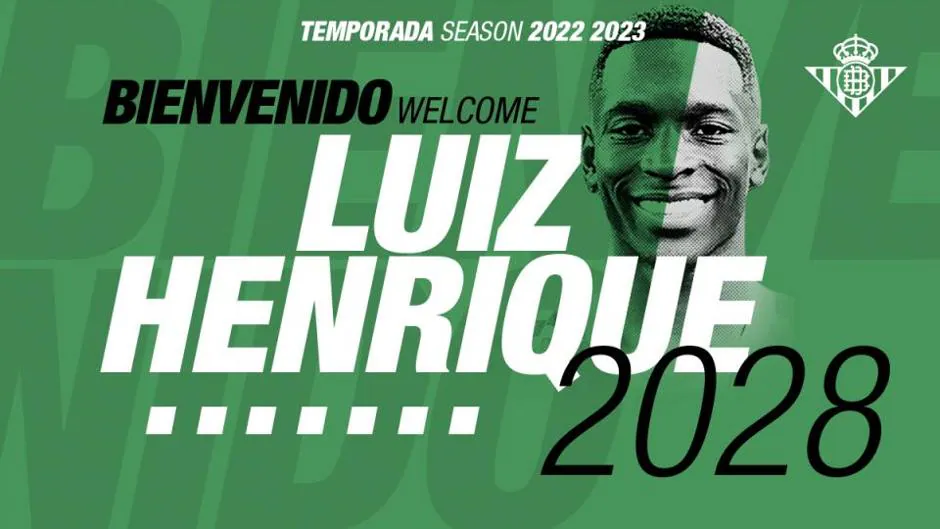 Luiz Henrique, nuevo fichaje del Betis para la temporada 2022-23