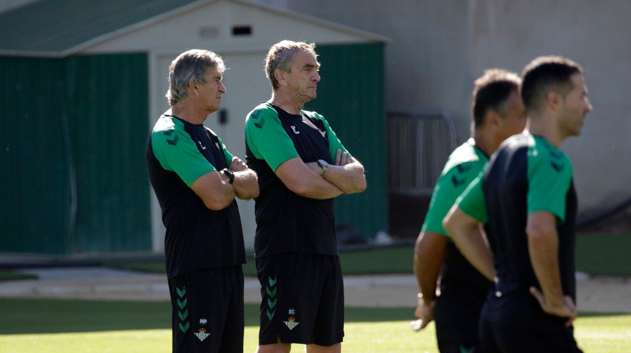 Pellegrini y Cousillas, en un entrenamiento