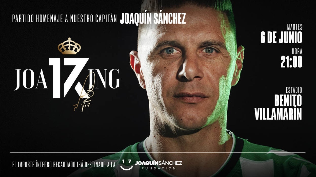 El Betis crea una línea de merchandising, con bufandas, banderas o pósters, por la despedida de Joaquín