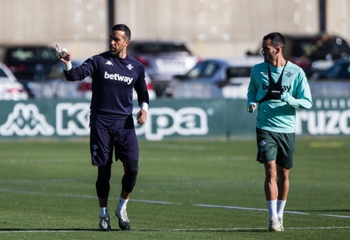 Bravo y Juanmi, durante un entrenamiento