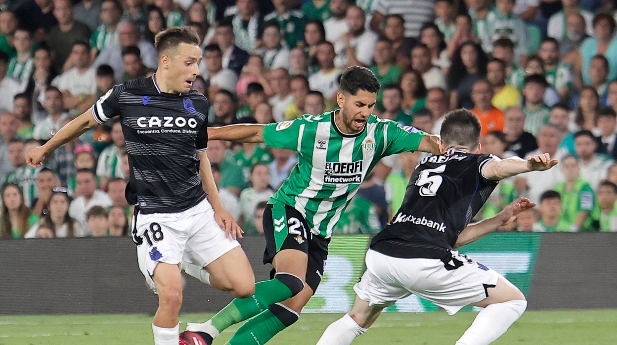 Ayoze, en el Betis - Real Sociedad de la pasada temporada