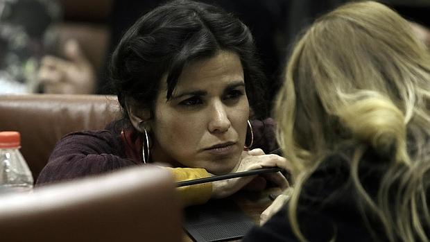 Teresa Rodríguez este miércoles en el Parlamento