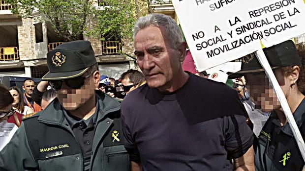 Diego Cañamero cuando fue detenido en Granada