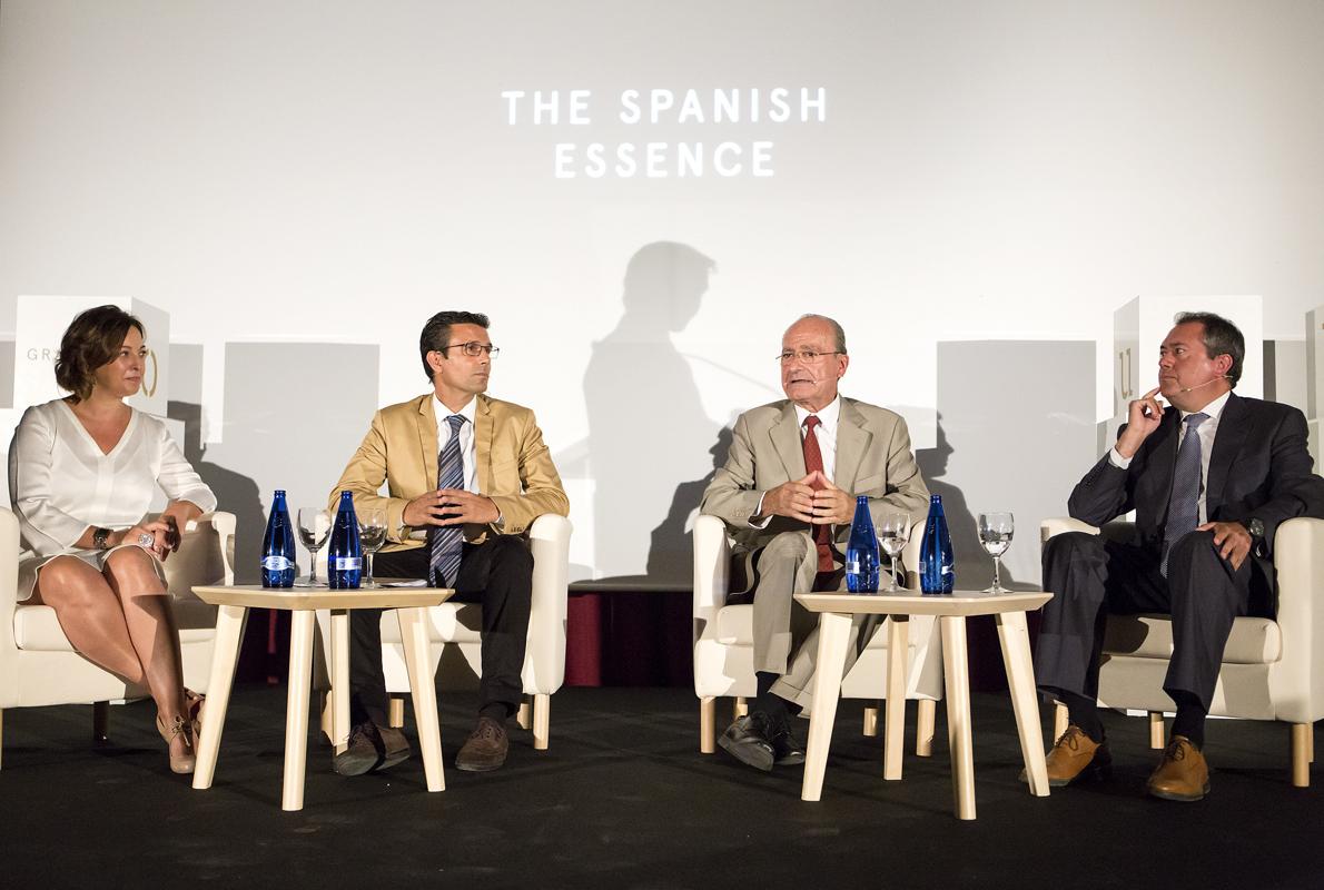 Los alcaldes de Córdoba, Granada, Málaga y Sevilla, ayer en la presentacion de la marca conjunta