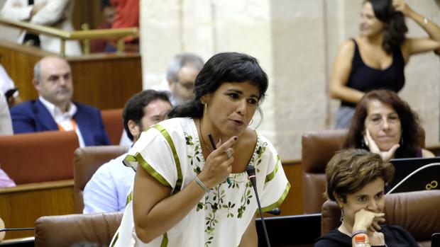 Teresa Rodríguez, portavoz de Podemos en el Parlamento