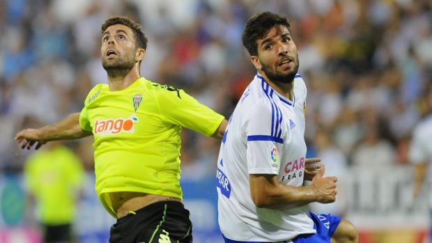 Rodri, autor del 0-1 del Córdoba CF ante el Zaragoza, en un momento del duelo en La Romareda