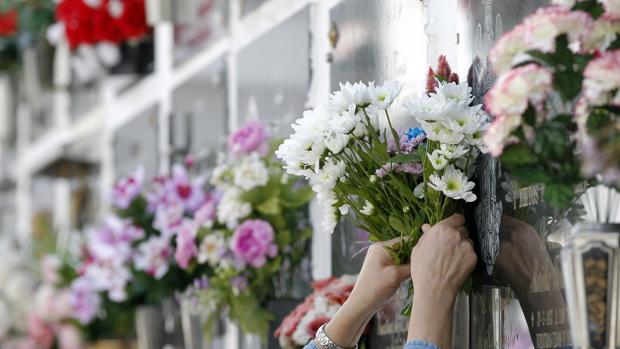 Flores en el camposanto de San Rafael