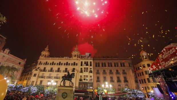 La Plaza de las Tendillas durante una Nochevieja anterior