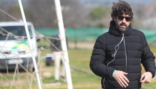 Emilio Vega, este martes, había estado en la Ciudad Deportiva en el entreno del Córdoba CF