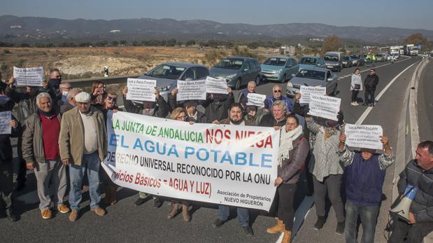 Corte de la N-432 el pasado 24 de enero en Córdoba por los parcelistas