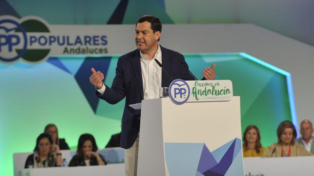 JuaNma Moreno, durante el congreso regional del PP