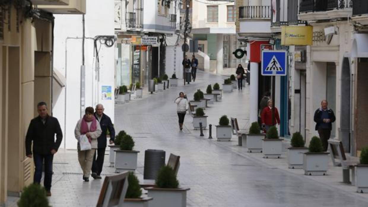 Calle Corredera de Montilla tras su peatonalización