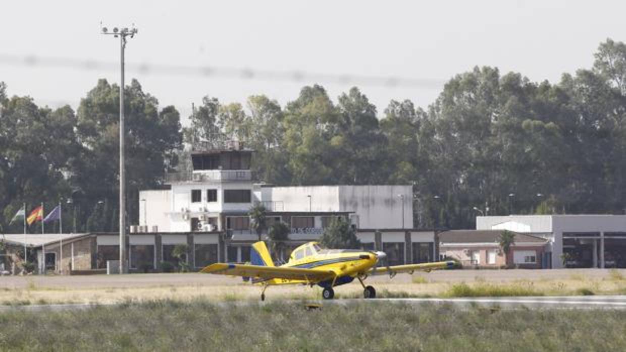 Una avioneta junto a la termina del aeropuerto de Córdoba