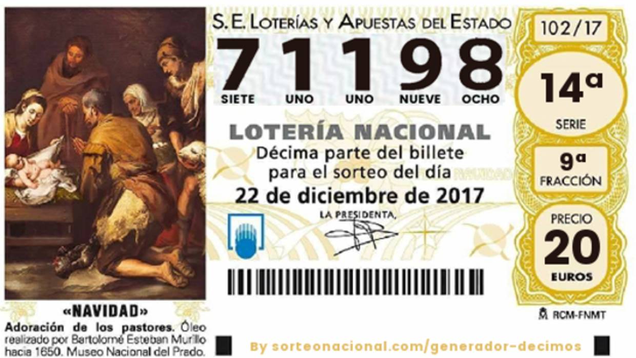 Lotería de Navidad: el Gordo toca en Málaga, Cádiz y Jaén con el número 71.198