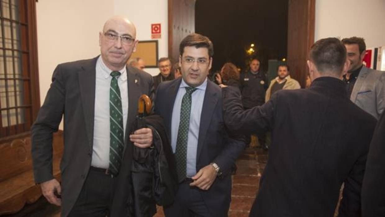 El presidente del Córdoba CF, Jesús León, anoche en la Diputación