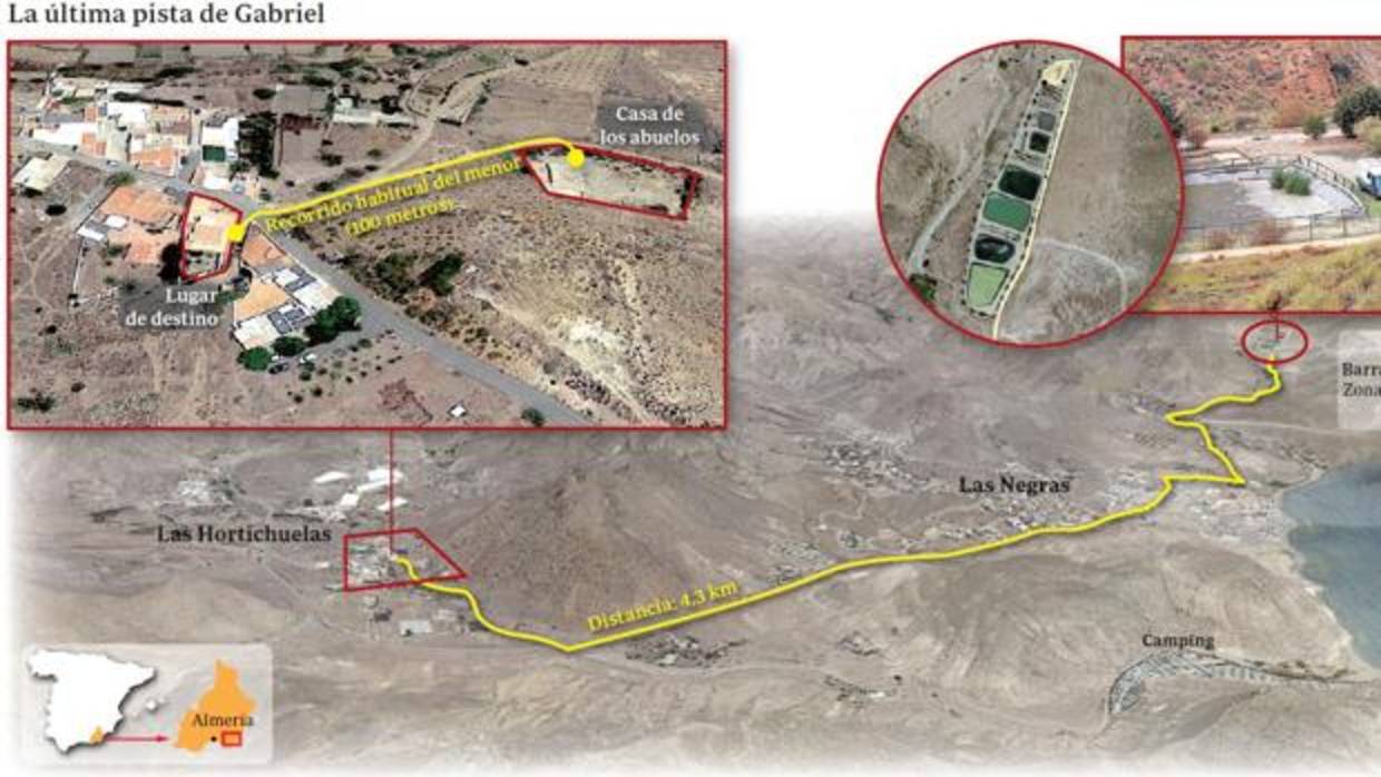 Niño desaparecido en Níjar: la búsqueda de Gabriel en las balsas de Las Negras concluye sin éxito