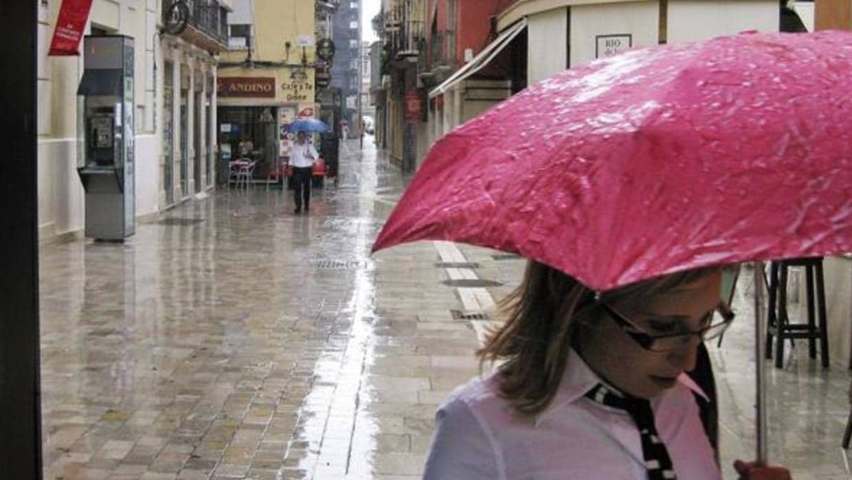 Lluvia en las calles de Málaga