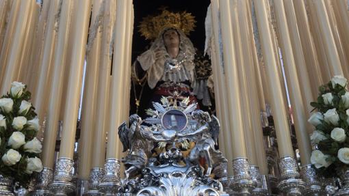 La Virgen del Mayor Dolor, en su paso de palio el Miércoles Santo