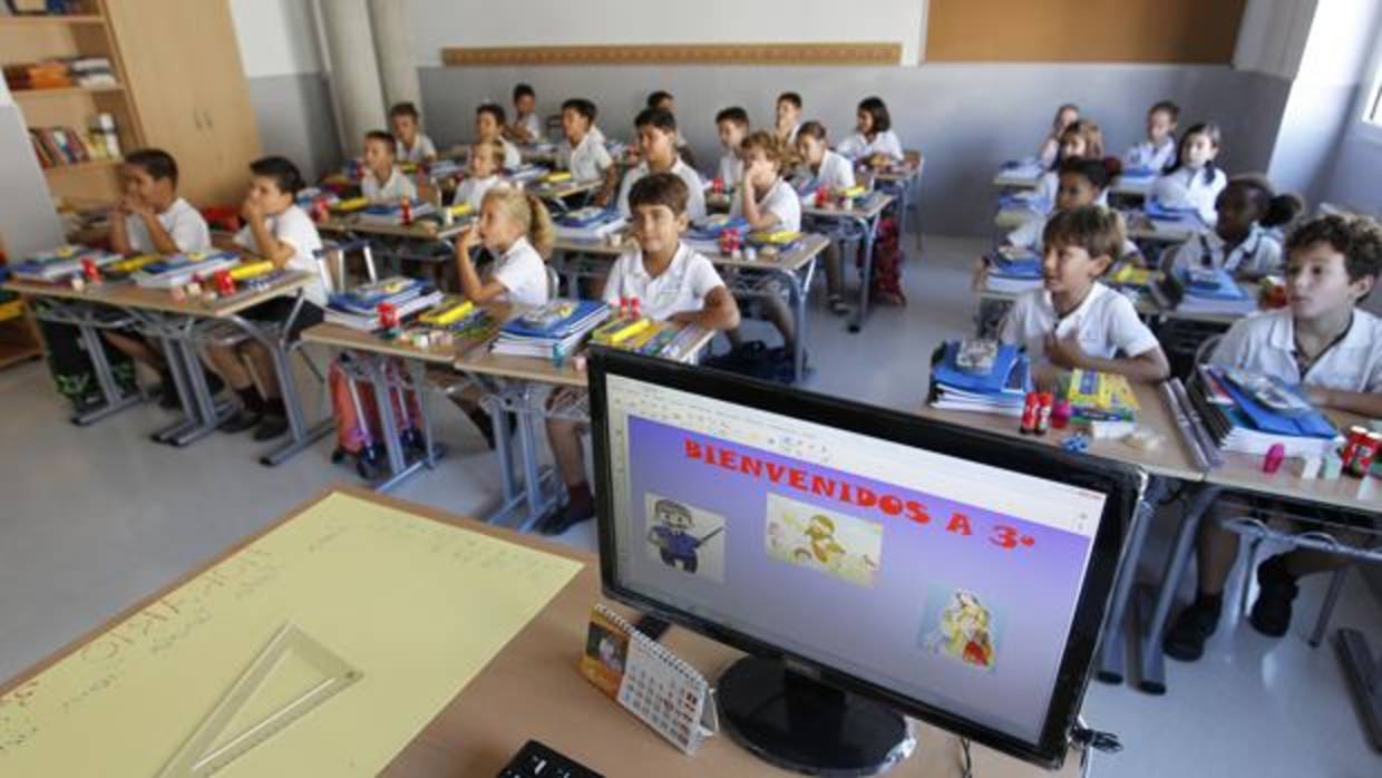Un aula del colegio de la Trinidad en Córdoba